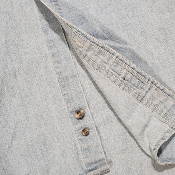 VTG Matco Tools Mens L Large Embroidered Blue Denim Button Up Down Work T Shirt - Picture 8 of 10